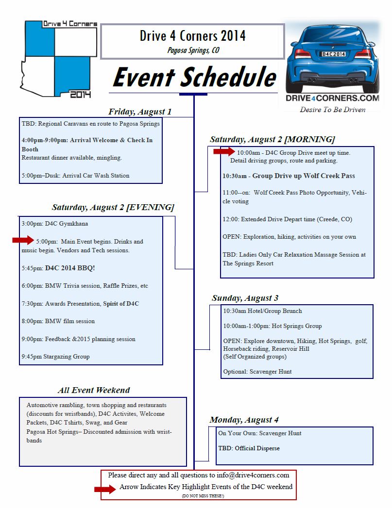 2014 preliminary schedule