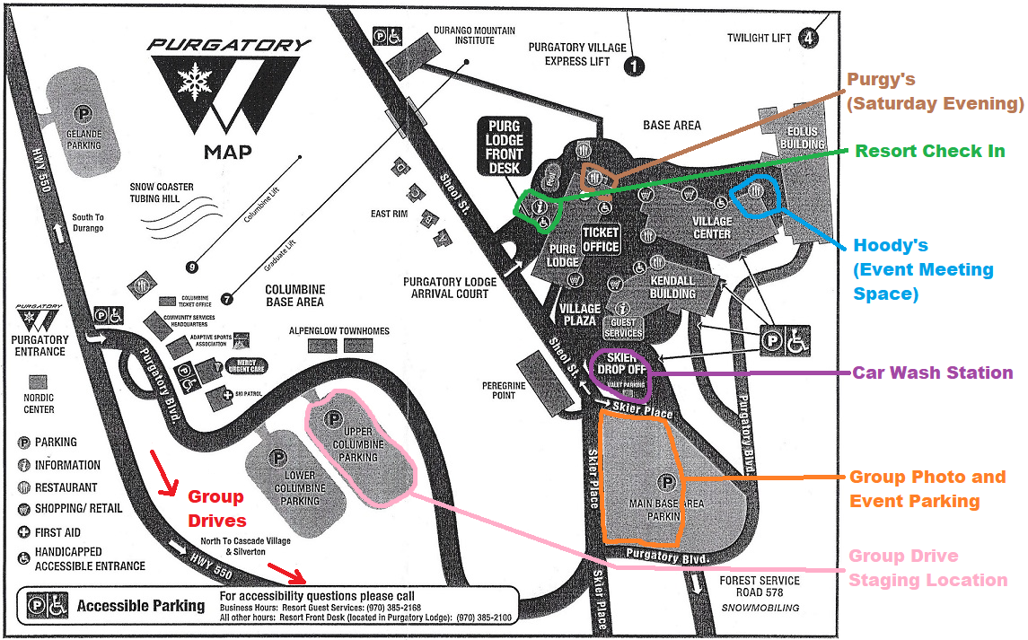 Purgatory Resort Map and 2018 Event Schedule